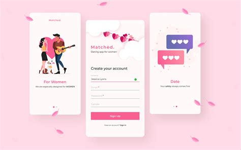 dating app signup screen